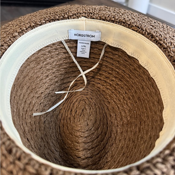 Nordstrom Brown Straw Hat with Cream Band - Picture 5 of 6